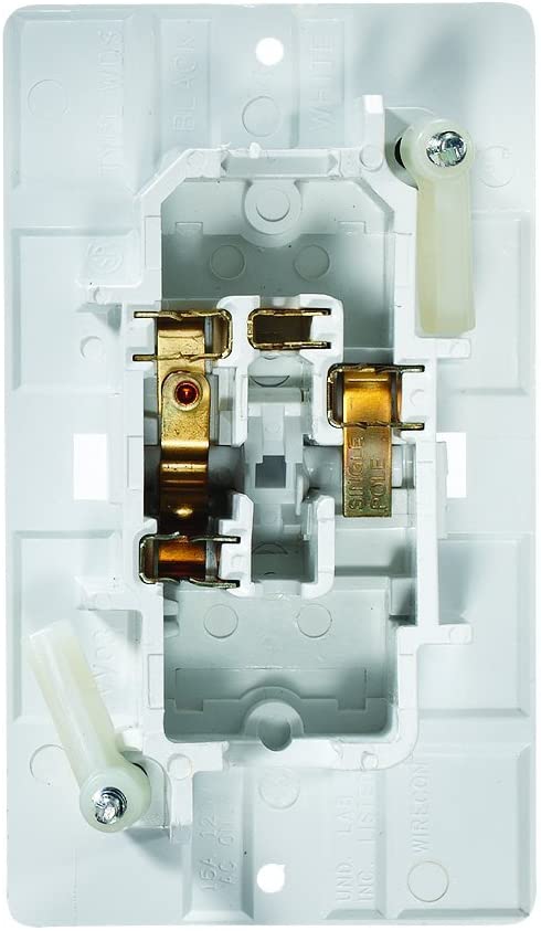 RV Designer S821, Self Contained Wall Switch with Cover Plate, White, AC Electrical