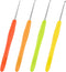 4 Pieces Hair Needles Crochet Hooks Precision Metal Needles Crochet Knitting Needles with Soft Handles, 1 mm, 1.25 mm, 1.5 mm, 1.75 mm, 4 Colors