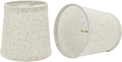 Aspen Creative 32832-2 Small Hardback Empire Shape Chandelier Clip-On Lamp Shade Set (2 Pack), Transitional Design in Flaxen, 5" bottom width (4" x 5" x 5")
