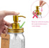 Amolliar Mason Jar Bathroom Accessories Set(4 Pcs) -Lotion Soap Dispenser & 2 Cotton Swab Holder &Toothbrush Holder-Rustic Farmhouse Decor,Countertop Vanity Organize?Bathroom Home Decor (Gold)
