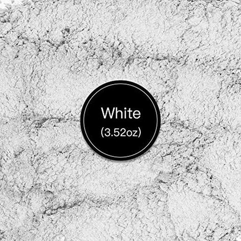 Mica Powder for Epoxy Resin, 100g Pearl Silver White Premium Slime Pigment, Upgrade Color Pigment for Soap, Paint, Nail Art, Bath Bomb (3.52oz)