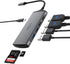 USB C Dock Laptop Docking Station Dual Monitor Triple Display with 4K HDMI, 2 USB 3.0 Ports, SD/TF Slots and PD 100W Charging Port, 7 in 1 Hub for HP/Dell/XPS/Lenovo/MacBook Pro Full-Featured Laptops