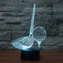 3D LED Golf Club Tool Night Light 7 Color Change LED Table Desk Lamp Acrylic Flat ABS Base USB Charger Home Decoration Toy Birthday Xmas Kid Children Gift