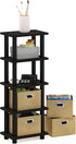 Furinno LACi 4-Bins System Rack, 11.3(W) x 28.8(H) Inch, Espresso/Black