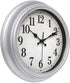 12 Inch Retro Wall Clock Silent Non Ticking Battery Operated Movement Easy to Read Wall Clocks Decorate for Bedroom Living Room Kitchen Office(Silver)