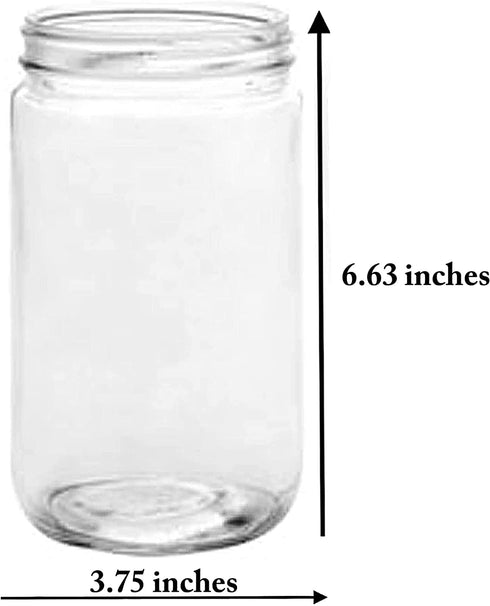 Glass Storage Jars with Lids - Extra Wide Mouth Storage Jar 32 oz - 2 (BPA Free) Plastic Storage Lids - Made in the USA by Jarming Collections