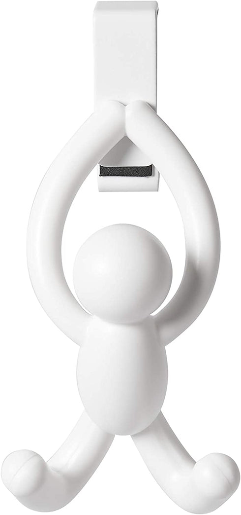 Umbra Buddy Space-Saving Over The Cabinet Storage Hooks, Kitchen and Bathroom Organizer, Set of 2, White, 2 Count