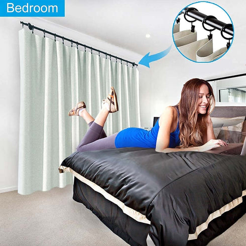 110PCS Curtain Rings with Clips, Premium Drapery Clips with Rings, Metal Hangers Drapes Rings Rustproof, Fits Diameter 5/8 in Curtain Rod Black