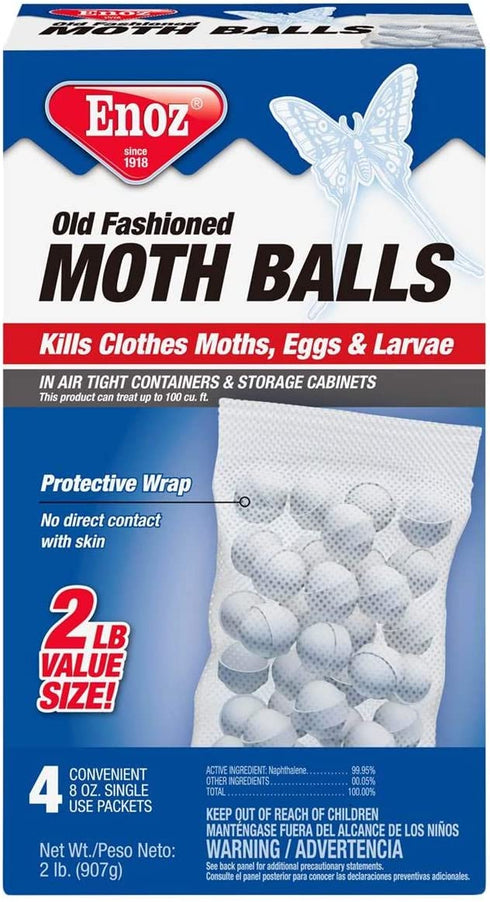 Enoz Made in The USA Old Fashioned Moth Balls - 2 Pound
