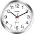 SHARP Wall Clock Silver/Chrome, Silent Non Ticking 12 Inch Quality Quartz Battery Operated Round Easy to Read Home/Kitchen/Office/Classroom/School Clocks, Sweep Movement