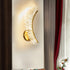 Modern Acrylic Hard Wired Wall lamp, Elegant Wall lamp with Brass Base, Suitable for TV Wall, Bedroom Bedside and Various Commercial Shop environments (2 Pieces)