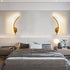 Modern Acrylic Hard Wired Wall lamp, Elegant Wall lamp with Brass Base, Suitable for TV Wall, Bedroom Bedside and Various Commercial Shop environments (2 Pieces)