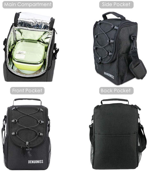 Sethruki Lunch Bag Insulated Lunch Box Lunch Shoulder Tote Bag Drinks Holder Durable Oxford Thermal Snacks Organizer for Women Men School Work Picnic Hiking Beach Fishing