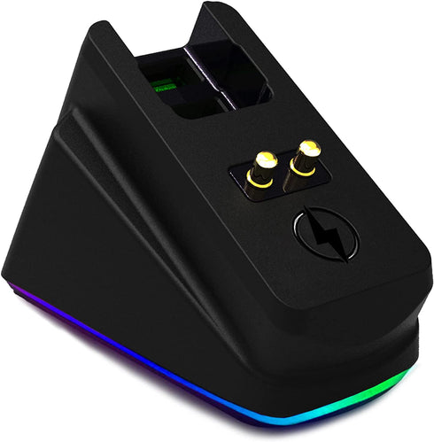 Mouse Charging Dock for Razer Wireless Mouse Viper Ultimate Naga pro DeathAdder V2 Pro and Basilisk Ultimate Magnetic Charging RGB Lights Status Indicator Gecko Feet (RGB)