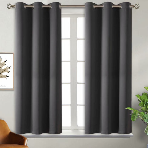 BGment Blackout Curtains for Bedroom - Grommet Thermal Insulated Room Darkening Curtains for Living Room, Set of 2 Panels (38 x 54 Inch, Dark Grey)