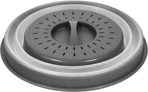 Tovolo Small Collapsible Microwave, Lid for Reheating Food, Meal Prep Gadget, No Mess Folding Bowl Cover Kitchen Tool, Charcoal