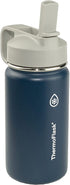 Thermoflask Stainless Steel Kids 14oz Straw Bottle 2pk Harbor Grey, Denim
