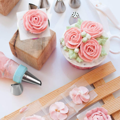 Silicone Baking Mat Macaron Baking Kit, Macaroon Baking Mat Set of 2 Half Sheet Nonstick Baking Mats, 6 Piping Tip, 2 Piping Bag and 2 Tie - Reusable Nonstick Liners for Baking Pans(16.5"x11.6")