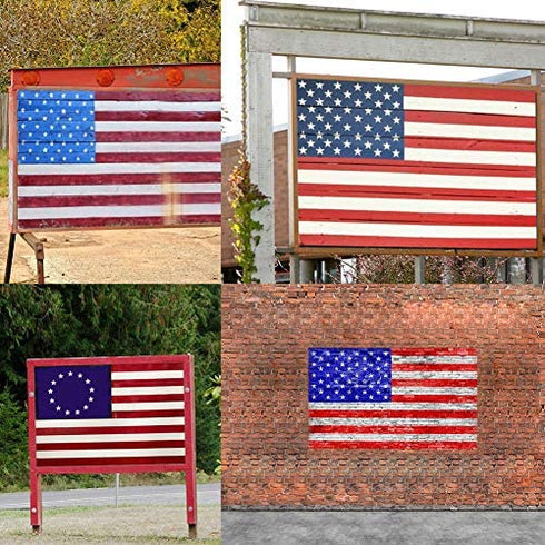 Koogel 7 Pcs Plastic Stencil Template, 3 Sizes American Flag 13/50 Star Stencil Template for Planner/Notebook/Wood/Wall/Graffiti/Card DIY Drawing Painting Craft Projects