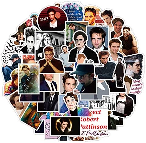 The Twilight Saga Stickers for Hydro Flask, 50pcs Waterproof Vinyl Decal for Laptop Water Bottle Phone Skateboard Bike (Robert Pattinson)