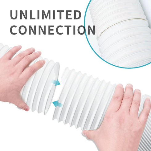 Zomia Portable Air Conditioner Hose 5.9 Inch Diameter 80" Length, AC Exhaust Hose Anti-Clockwise Thread Air Conditioner Parts Compatible with Haier, LG, Delonghi and More