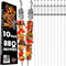 Metal Skewers for Grilling - 10PCS 17" Kabob Skewers for Grilling, Reusable Shish Kabob Skewers, Flat Blade BBQ Skewers with Slider, Stainless Steel Kebab Skewers, Heavy Duty Grilling Accessories