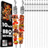 Metal Skewers for Grilling - 10PCS 17" Kabob Skewers for Grilling, Reusable Shish Kabob Skewers, Flat Blade BBQ Skewers with Slider, Stainless Steel Kebab Skewers, Heavy Duty Grilling Accessories