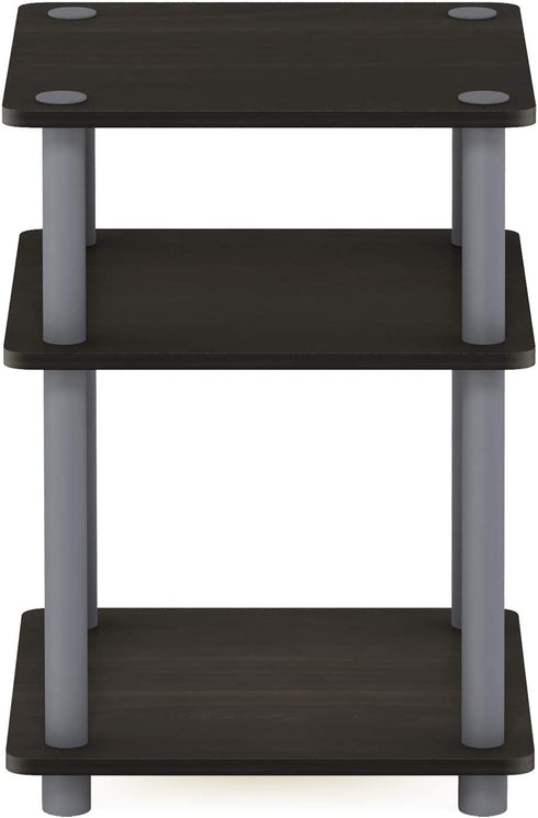 Furinno Turn-N-Tube Easy Assembly Multipurpose End Table / Side Table / Sofa Table / Nightstand, Round Tubes, Espresso