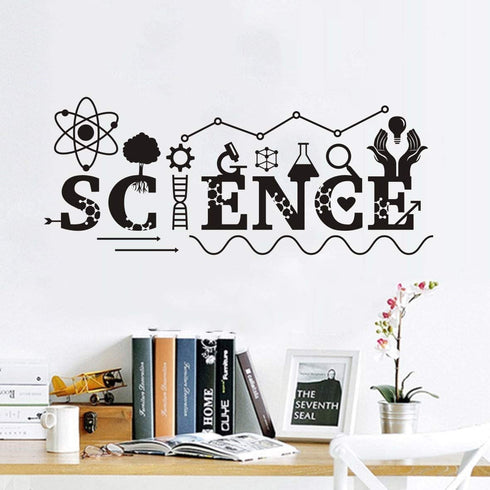 Wall Decal Science Art Chemisty Wall Sticker for School Laboratory Home Decal for Teachers Children Room Decor DW2960 (Black, 17X40inch)