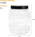 100oz / 3L Accguan Plastic Jars with Lids, Durable Clear Container for Food Storage, Airtight Plastic Jars Ideal For Dry Food, Dog Food and Washing Powder Storage, 4 PACK