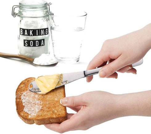 4Pcs Butter Spreader Knife, Uspacific Pure Color Durable Stainless Steel Butter Spreader with a Serrated Edge and Hole, Multi-function Butter Knife Western Bread Jam Knife