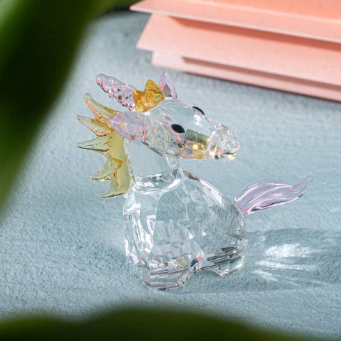 LONGWIN Crystal Angel and Unicorn Figurines Christmas Decorative Glass Ornaments Collectible Gift for Kids