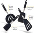 MICHELANGELO Silicone Spatula Set, Spatula Turner, Spatulas Silicone Heat Resistant, Large Spatulas for Nonstick Cookware, Turner Spatulas for Kitchen Use, Black Spatula 4-Piece