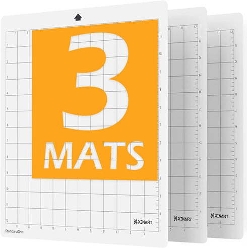 XINART StandardGrip Cutting Mat for Silhouette Cameo 4/3/2/1(3 Mats,12x12 inch) Standard Grip Adhesive Sticky Accessories Craft Vinyl Replacement Cut Mats for Silhouette Cameo