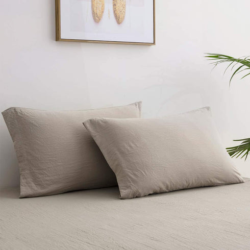Full Size Sheets ,2400 Thread Count Soft Deep Pocket Microfiber Sheets, 4 Pieces Taupe Bedding Sheets & Pillowcases