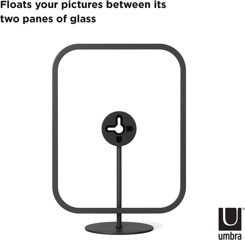 Umbra Infinity Picture Frame, Floating Photo Display for Desk or Wall, 5x7, Black