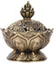 Fdit Incense Holder Burner Zinc Alloy Lotus Incense Smoke Cone Aroma Burner Holder Wooden Charcoal Cone Burner 2 Colors (1#)