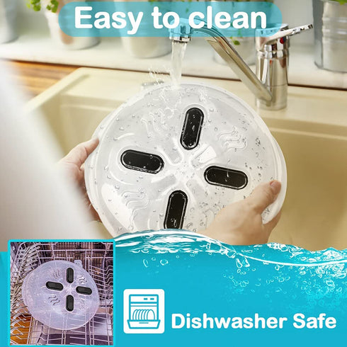 Microwave Splatter Cover 2PCS Microwave Cover for Food Microwave Plate Guard Lid With Steam Vent 11.8 Inch Diameter Microwave Lid Prevent Splatter Cover