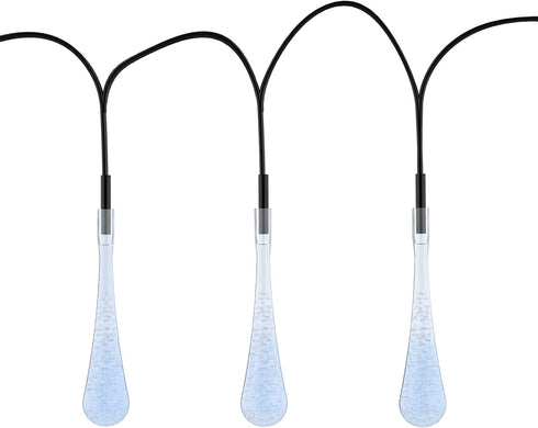 String Lights Set of 2 30 Bulb Solar Power Outdoor LED Décor Tear Drop Lighting with 8 Modes and Rechargeable Battery by Pure Garden (Cool White)