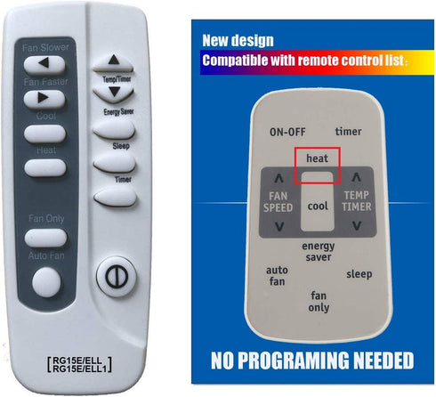 Replacement for Air Conditioner Remote Control Model Number: RG15E/E-ELL RG15E/E-ELL1 (Part Number: 5304477003 5304492053 5304483073)