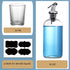 16-Ounce Glass Mouthwash Dispenser - Clear Glass Bottle with Pour Spout, Shot Glass, Funnel and Labels, Refillable Boston Round Bottles - 2 Pack