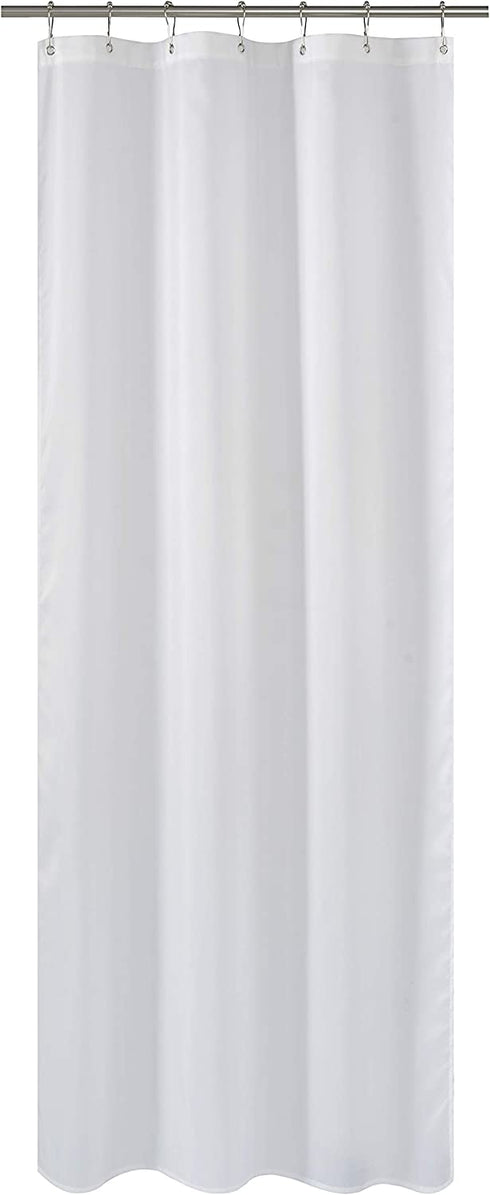 N&Y HOME Fabric Shower Curtain or Liner 36 x 72 Inches Bath Stall Size with 2 Bottom Magnets, Hotel Quality, Washable, Water Repellent, White Spa Bathroom Curtains with Grommets, 36x72