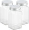 Axe Sickle 12 Ounce Clear Plastic Jars Storage Containers With Lids For Kitchen & Household Storage Airtight Container 3 PCS