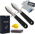 WENDOM Oyster Knife Shucker Set Oyster Shucking Knife and Gloves Cut Resistant Level 5 Protection Seafood Opener Kit Tools Gift(2knifes+1Glove+1Cloth)