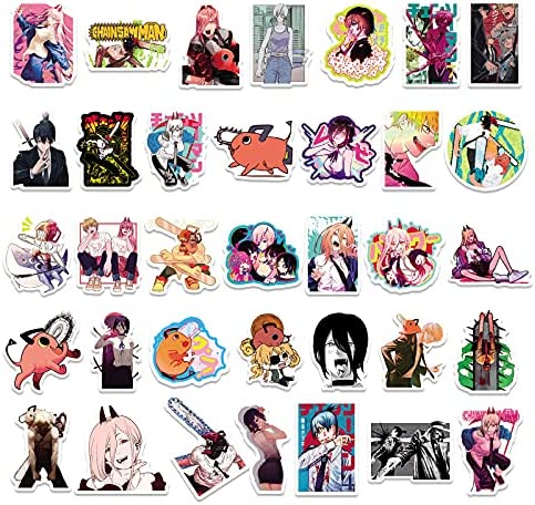 LYNE Chainsaw Man Stickers 103PCS Trendy Japanese Anime Art Work for Water Botter Luggage Keyboard Computer Suitcase Manga Accessories