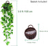 ANZOME Artificial Hanging Plants, 3.5ft Ivy Vine Fake Leaves Green Chain for Indoor Outdoor Wall Home Room Garden Wedding Garland Decoration(Basket Included)