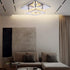 Small Led Chandelier Semi Flush Mount Crystal Lighting Modern Ceiling Crystal Lamp for Bedrooms Dinning Rooms Hallway (Warm)
