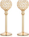 Hossejoy 2 PCS Candle Holders, Crystal Candlestick Holders for Tables Dining Halloween Christmas Anniversary Wedding Decoration, Fit Best with Flameless LED Tea Light Candles (Gold)