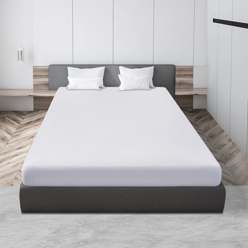 Lux Decor Collection Fitted Sheet - 16 Inches Deep Pocket Queen Sheets - Ultra Soft 1800 Thread Count Brushed Microfiber Fitted Sheet - Wrinkle, Fade & Shrinkage Resistant (White, Queen)