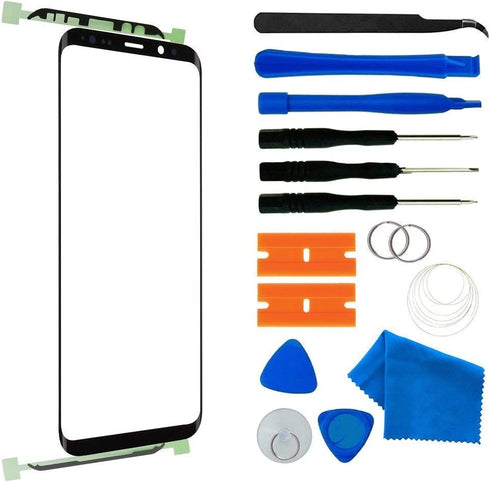 Original Samsung Galaxy S8 Plus Screen Lens Glass Replacement Kit,Front Outer Lens Glass Screen Screen Replacement Repair Kit for Samsung Galaxy S8+ G955 Series (Galaxy S8 Plus 6.2'- Black)